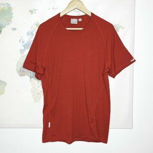 Icebreaker Size XL T-Shirt Bodyfit 150 Slim Fit Red Orange Pure Merino Wool